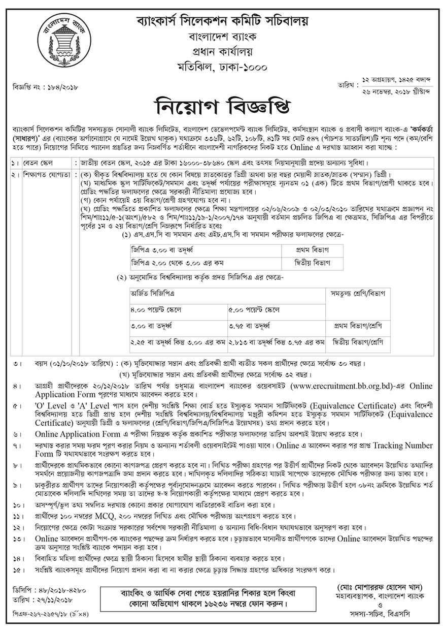 Bangladesh Bank Job Circular 2019 Bd All Job News