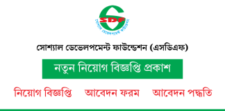 সোশ্যাল ডেভেলপমেন্ট ফাউন্ডেশন নিয়োগ