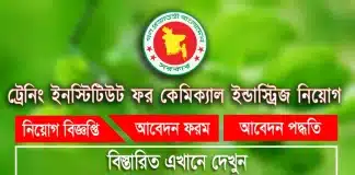 Training Institute for Chemical Industries Job Circular